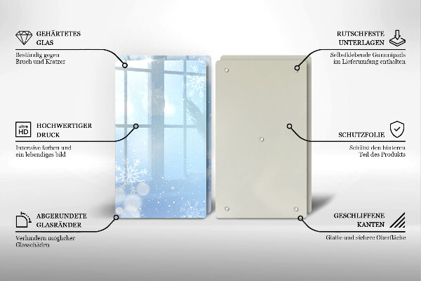 Glass worktop saver Winter texture