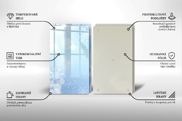 Glass worktop saver Winter texture