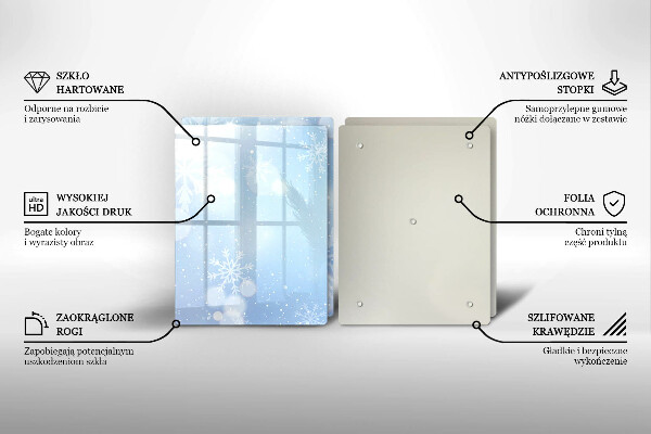 Glass worktop saver Winter texture