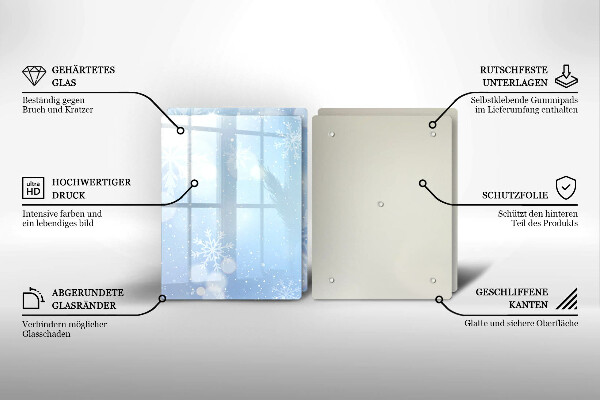 Glass worktop saver Winter texture