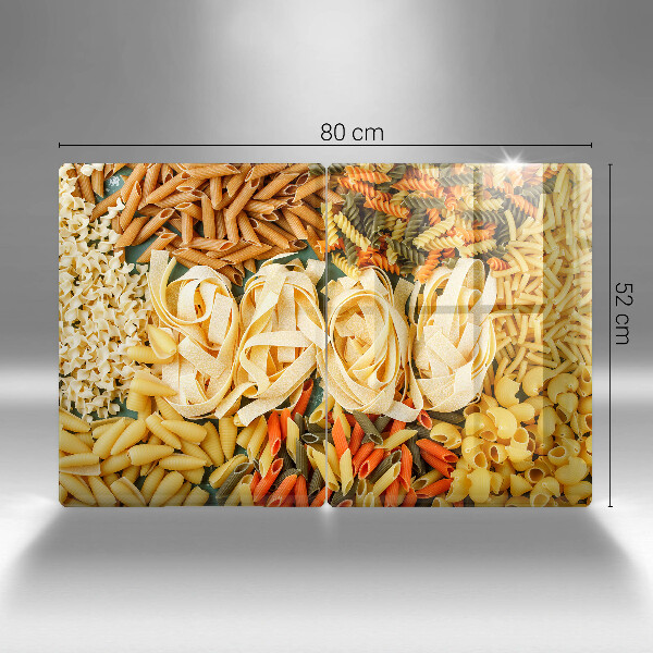 Glass worktop saver Different types of pasta