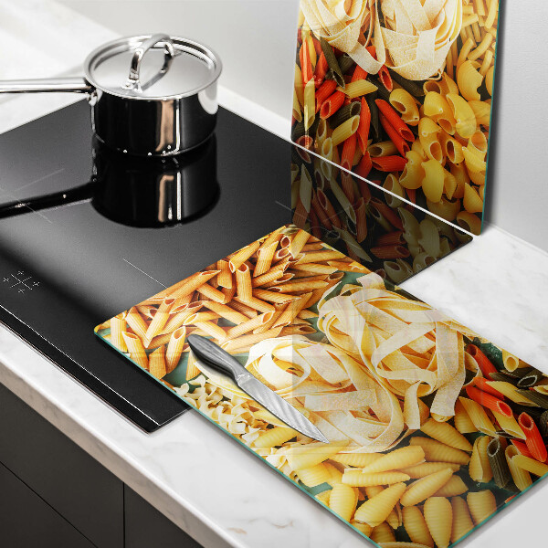 Glass worktop saver Different types of pasta