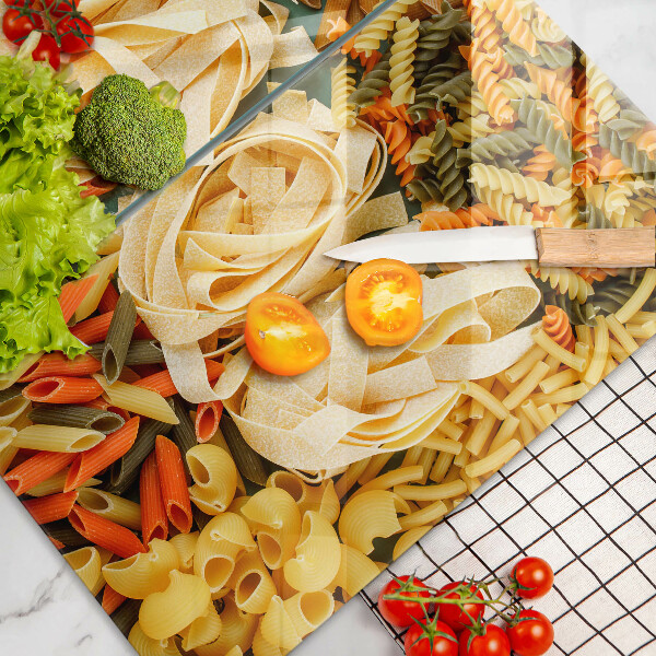 Glass worktop saver Different types of pasta