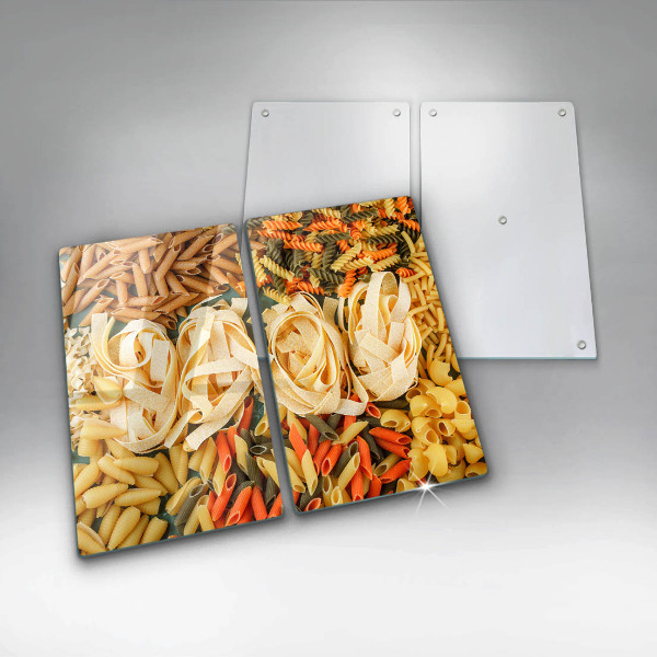 Glass worktop saver Different types of pasta