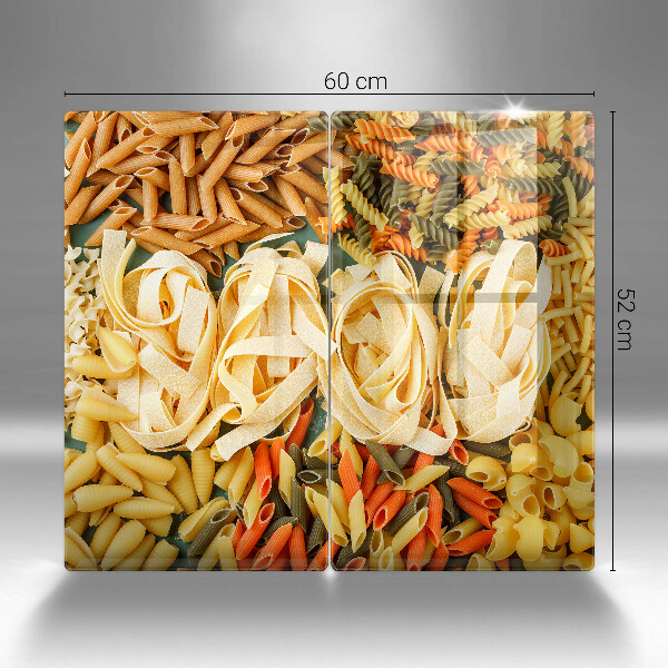 Glass worktop saver Different types of pasta