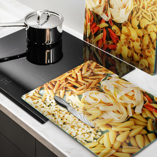 Glass worktop saver Different types of pasta