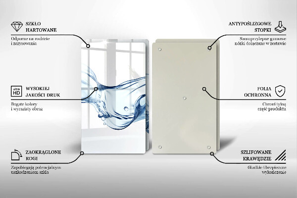 Glass worktop saver Crystalline water