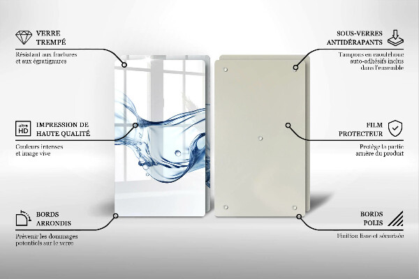 Glass worktop saver Crystalline water