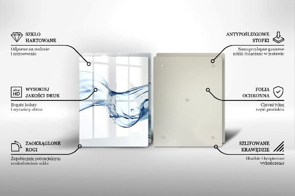 Glass worktop saver Crystalline water