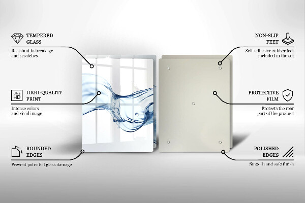 Glass worktop saver Crystalline water