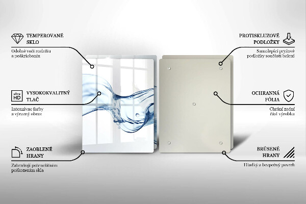 Glass worktop saver Crystalline water