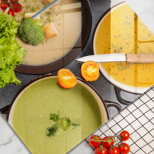 Glass worktop saver Colorful soups