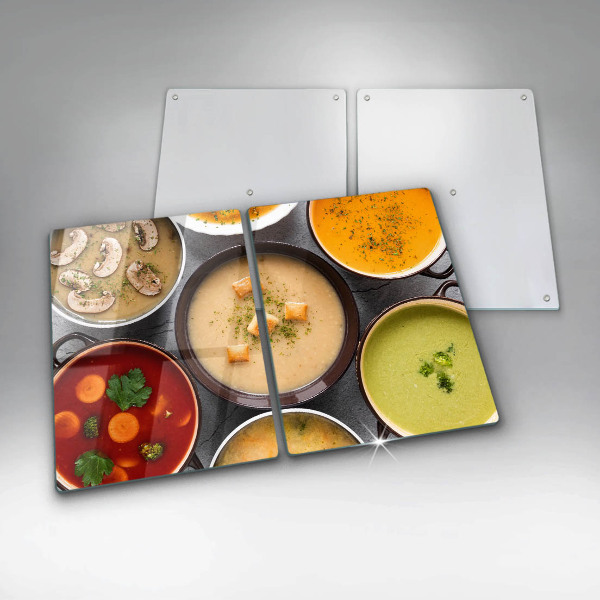 Glass worktop saver Colorful soups