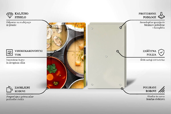 Glass worktop saver Colorful soups