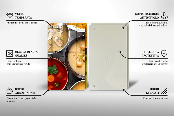 Glass worktop saver Colorful soups