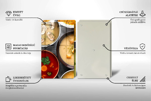 Glass worktop saver Colorful soups
