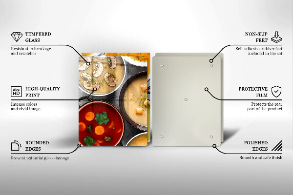Glass worktop saver Colorful soups