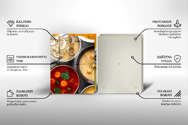 Glass worktop saver Colorful soups