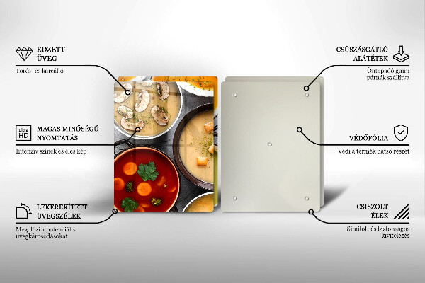 Glass worktop saver Colorful soups