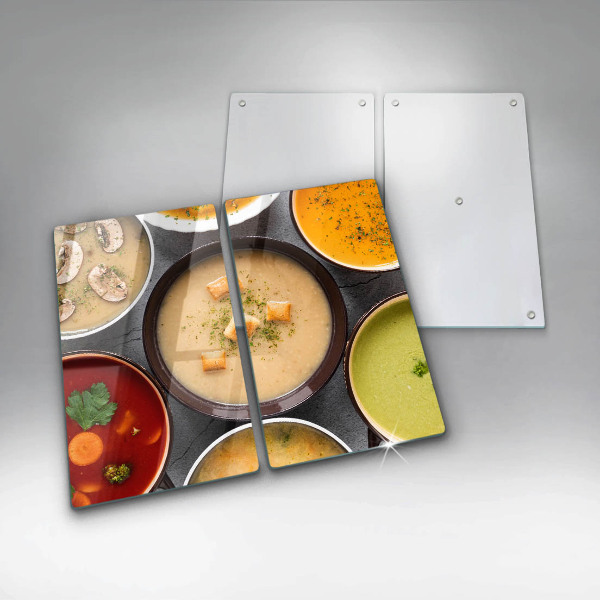 Glass worktop saver Colorful soups