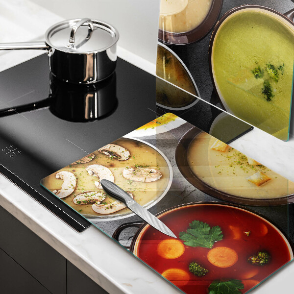 Glass worktop saver Colorful soups