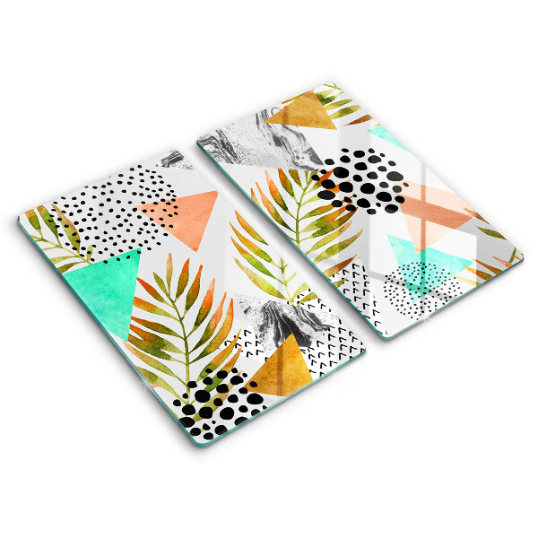 Kitchen worktop protector Boho leaves pattern