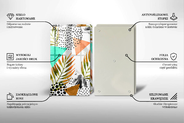 Kitchen worktop protector Boho leaves pattern