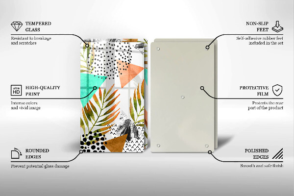 Kitchen worktop protector Boho leaves pattern