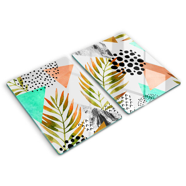 Kitchen worktop protector Boho leaves pattern