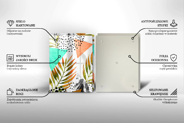 Kitchen worktop protector Boho leaves pattern