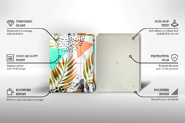 Kitchen worktop protector Boho leaves pattern