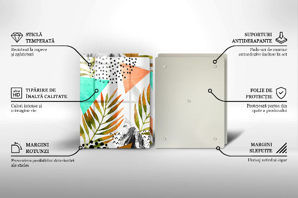 Kitchen worktop protector Boho leaves pattern