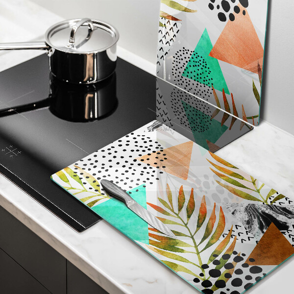 Kitchen worktop protector Boho leaves pattern