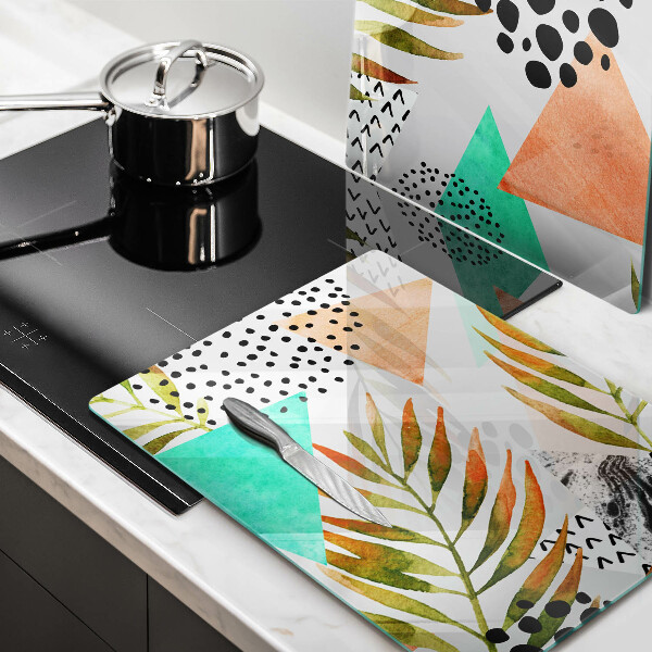 Kitchen worktop protector Boho leaves pattern