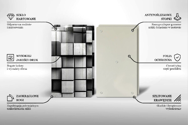 Kitchen worktop saver 3D square abstraction