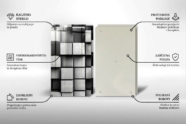 Kitchen worktop saver 3D square abstraction