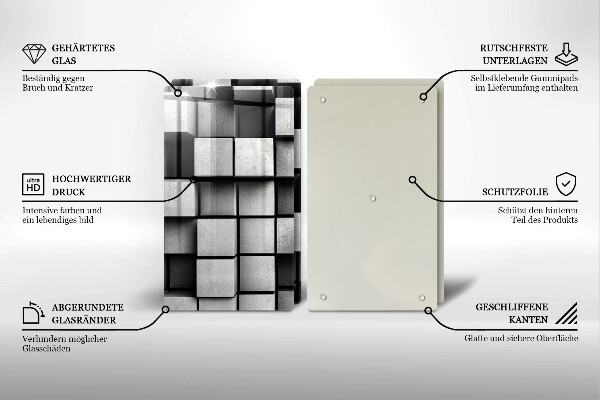 Kitchen worktop saver 3D square abstraction