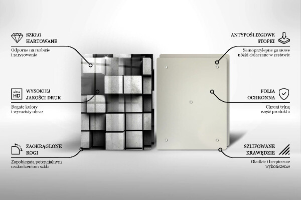 Kitchen worktop saver 3D square abstraction