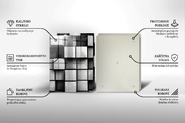 Kitchen worktop saver 3D square abstraction