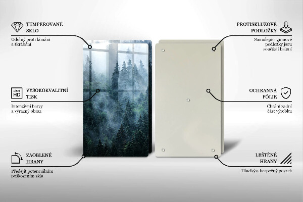Kitchen worktop protector Forest of trees and fog