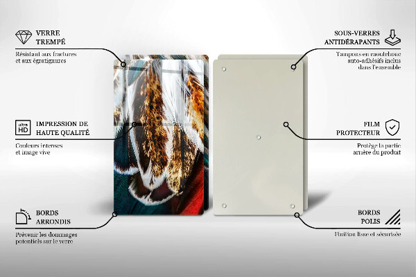 Kitchen worktop saver Boho bird feathers