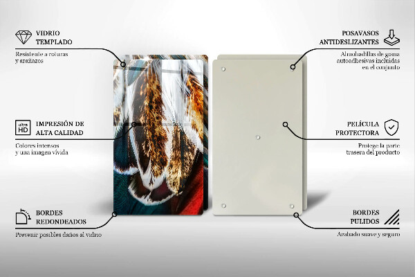 Kitchen worktop saver Boho bird feathers