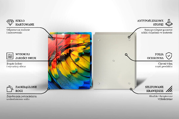 Kitchen worktop protector Colorful parrots