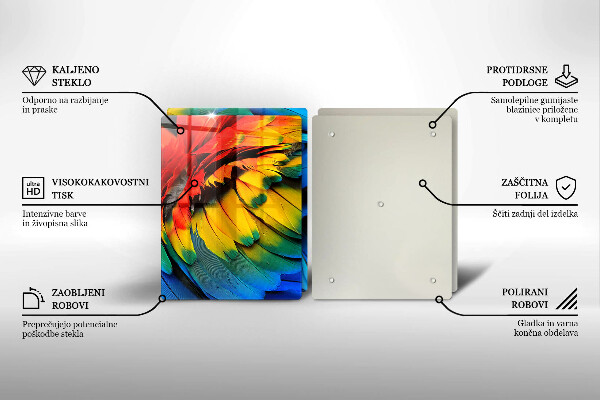 Kitchen worktop protector Colorful parrots