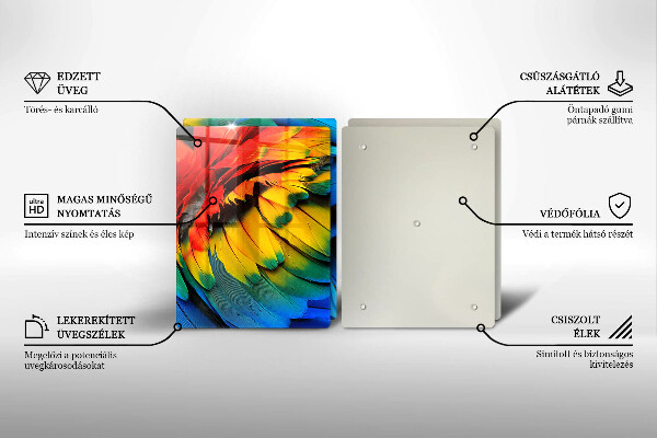 Kitchen worktop protector Colorful parrots