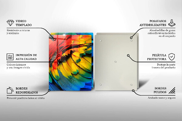 Kitchen worktop protector Colorful parrots