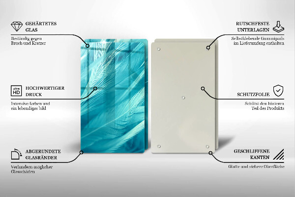 Kitchen worktop protector Delicate feathers