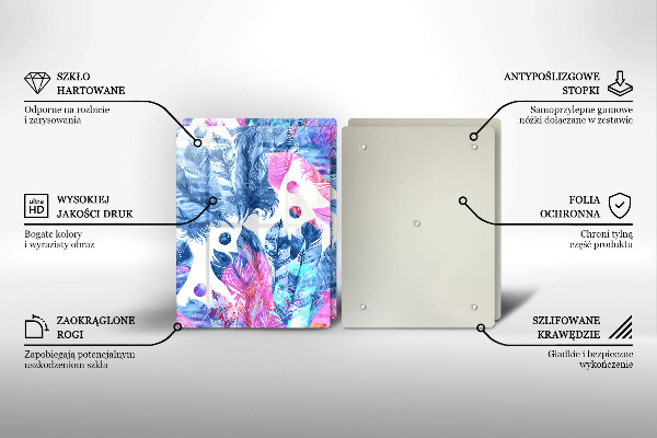 Kitchen worktop protector Illustration of boho feathers