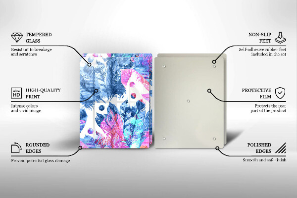 Kitchen worktop protector Illustration of boho feathers