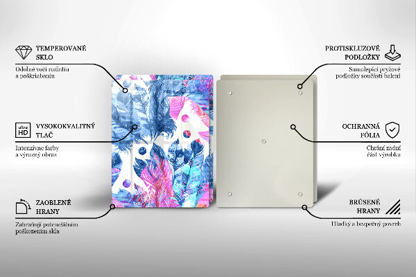 Kitchen worktop protector Illustration of boho feathers